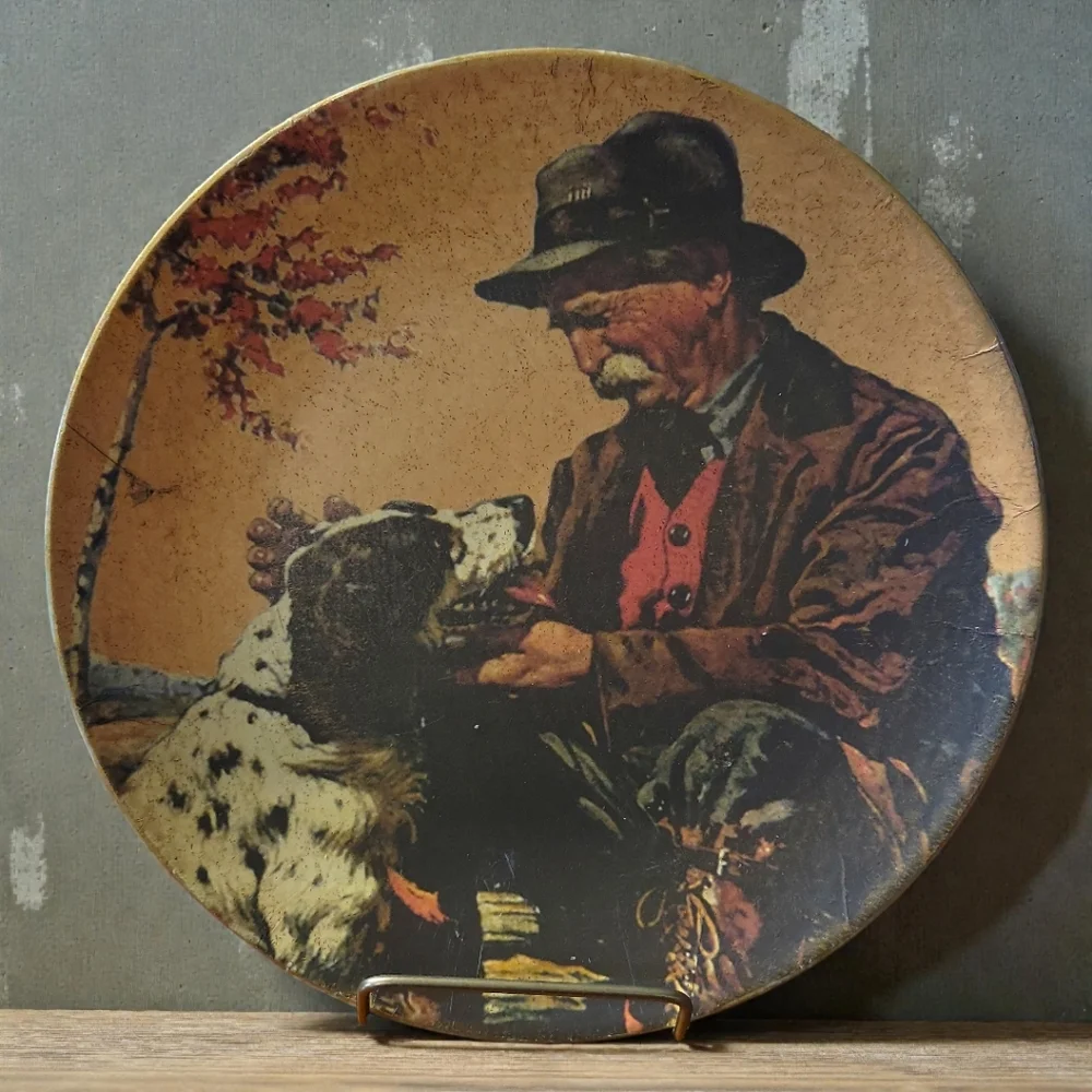 Vtg Hunter Spaniel 11/3/1928 Saturday Evening Post Joseph Francis Kernan Plate